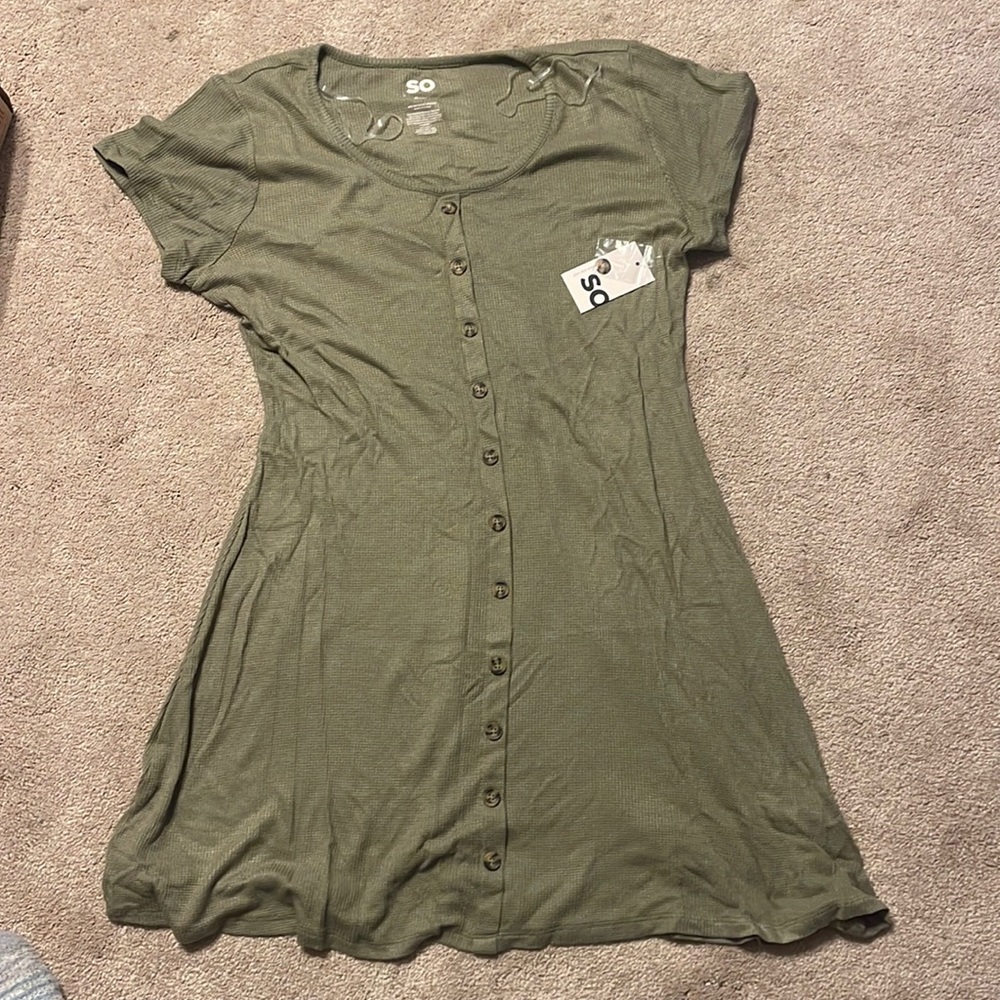 NWT SO knit button up dress